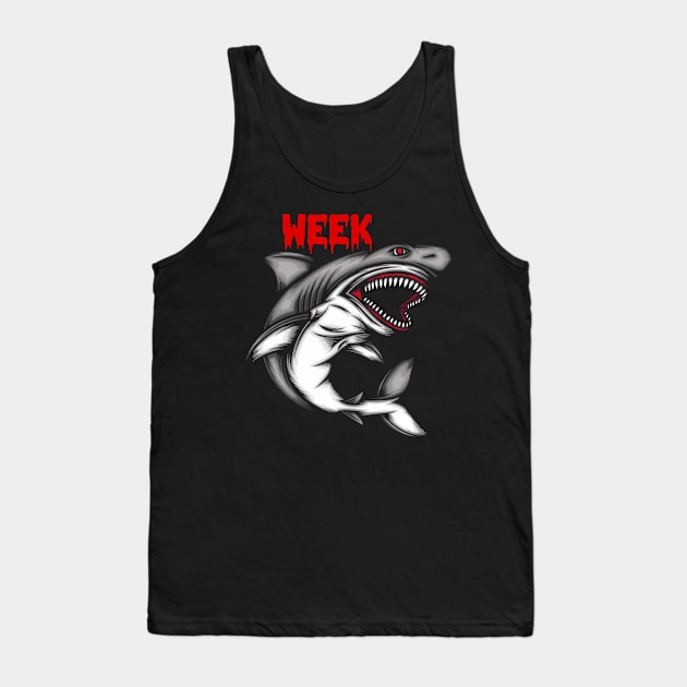 Bloody Week Funny Shark Opening Jaw Teeth For Shark Lover Tank Top by anesanlbenitez